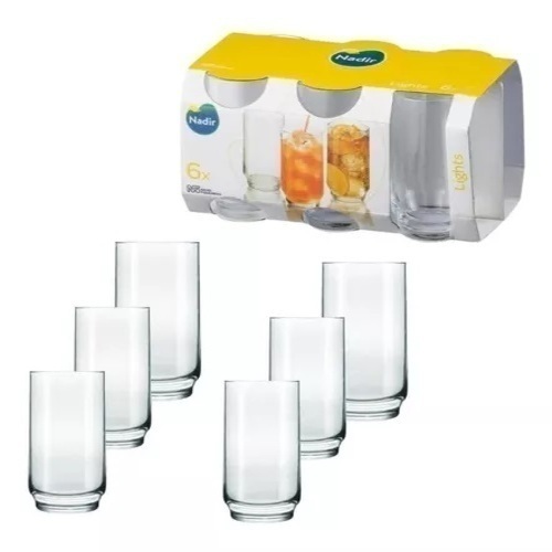 Jogo Copos Lights Long Drink 410mL 6 Peças Nadir