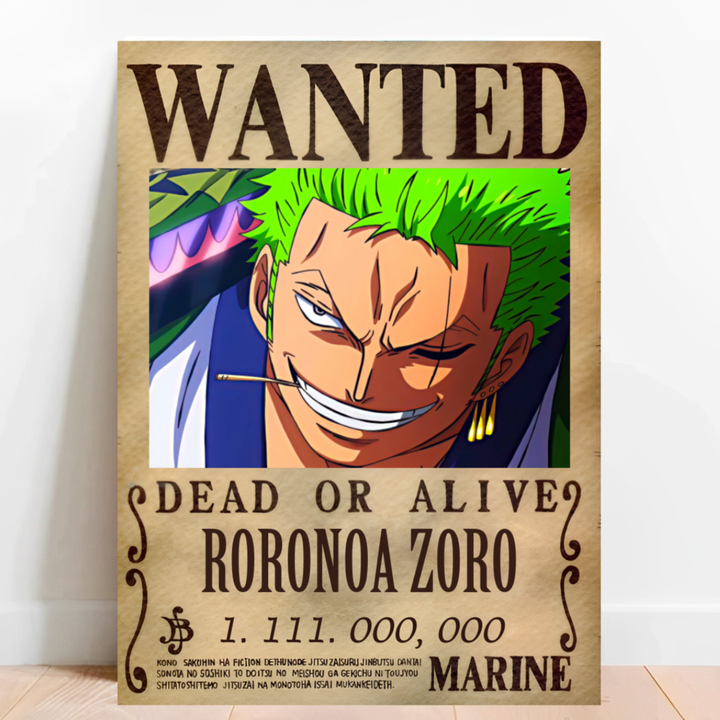 PLACA DECORATIVA ONE PIECE ZORO