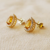 Brinco Gota Dourada Ouro 18K
