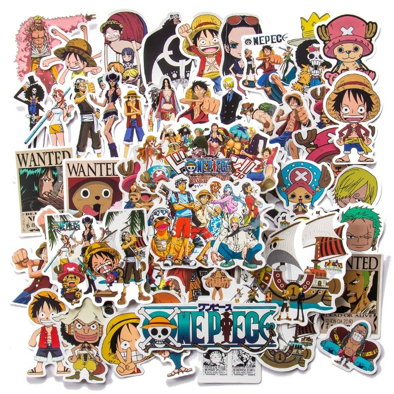 Kit 36 Peças De Adesivos Sticker Anime One Piece Otaku Otome