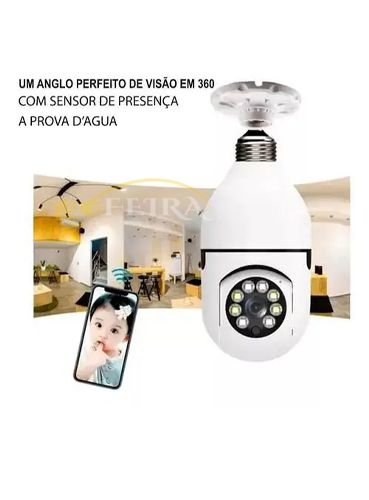 Lampada com camera e sensor de presença, camera de segurança