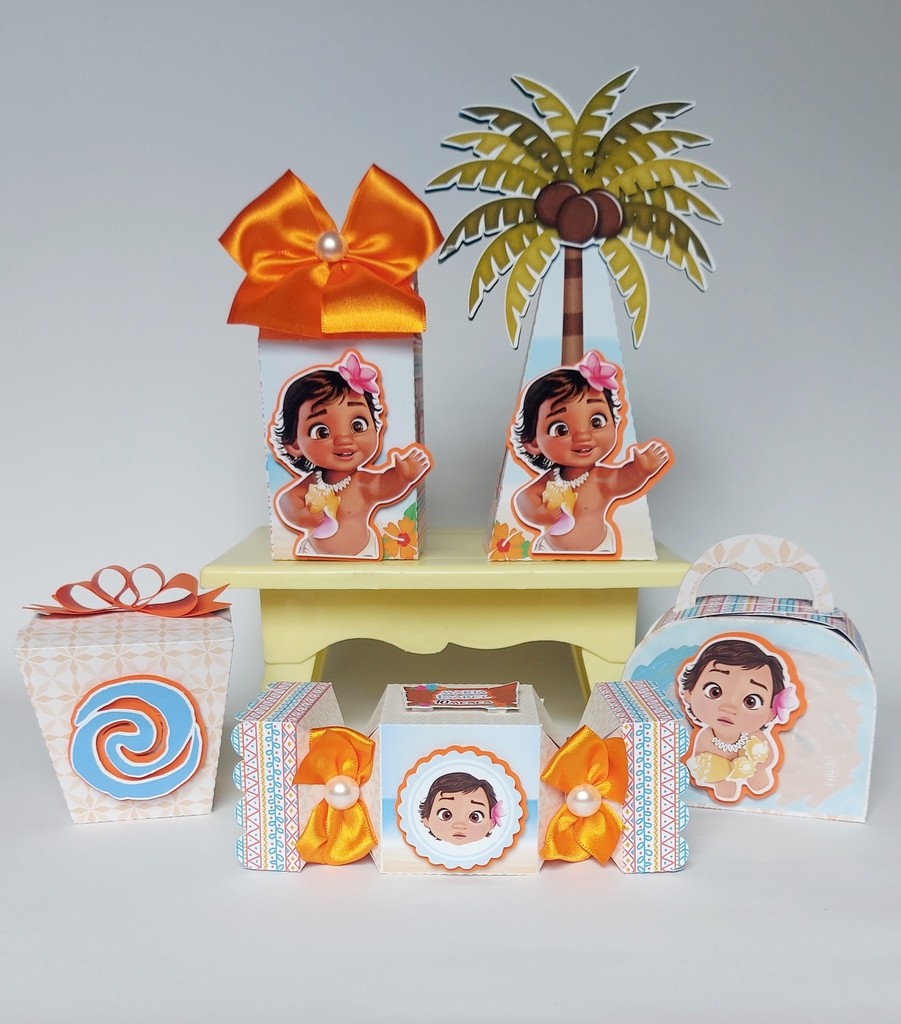 Kit 60 Itens Lembrancinhas Personalizadas Moana Baby