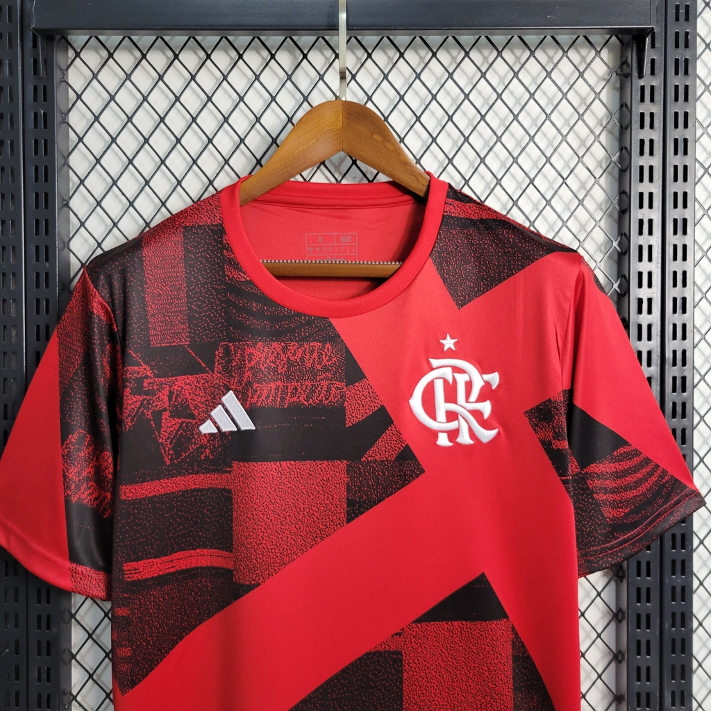 Camisa Flamengo Pré Jogo - Torcedor Adidas Masculina - Preto+