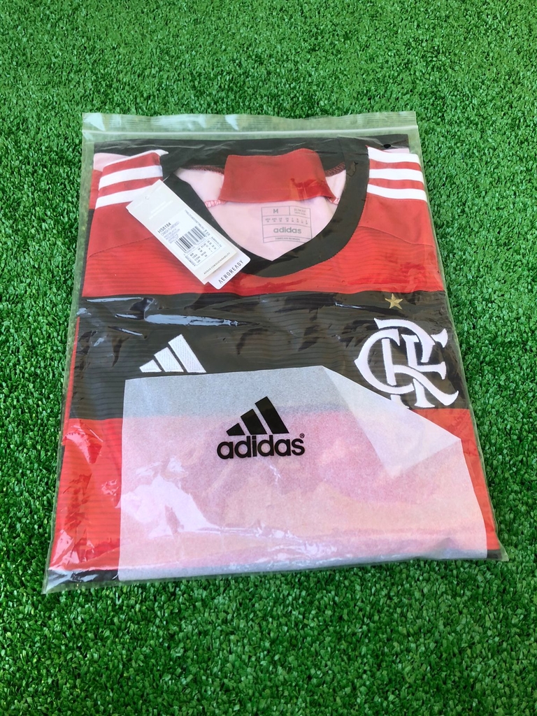 Camisa Flamengo I 23/24 s/n° Torcedor Adidas Masculina - Vermelho+Preto