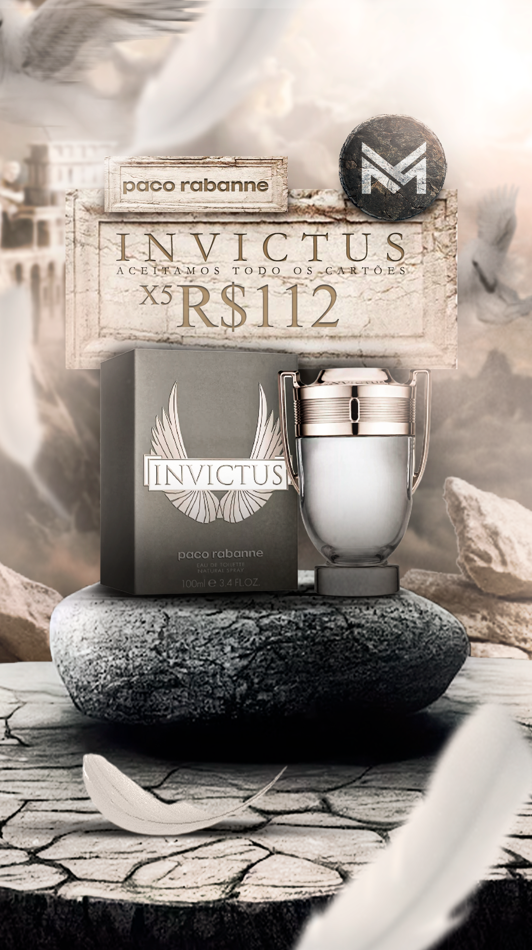 Invictus Paco Rabanne Eau de Toilette Perfume Masculino 100ml