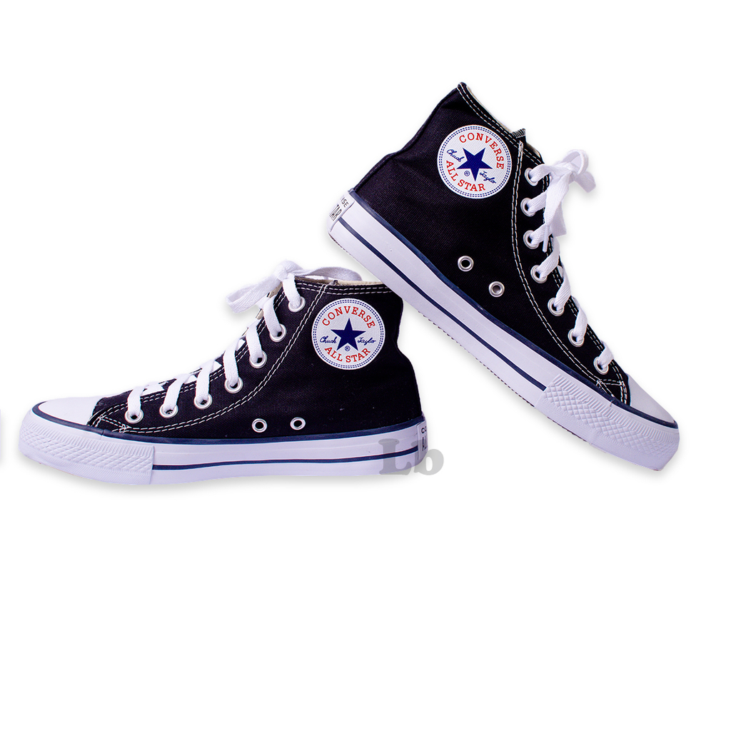 Tenis Converse All Star Bota Cano Alto Preto/Branco Feminino E