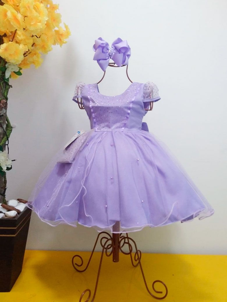 Vestido Princesa Sofia Rapunzel Jardim Encantado Luxo