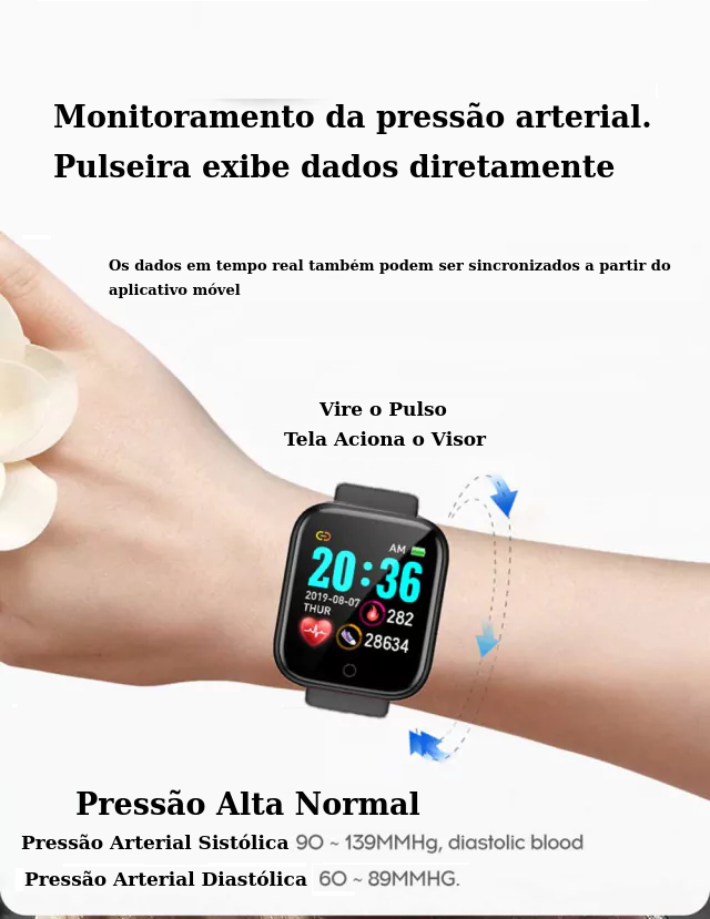 smart watch relógio pulso que monitora a frequencia cardiaca arterial