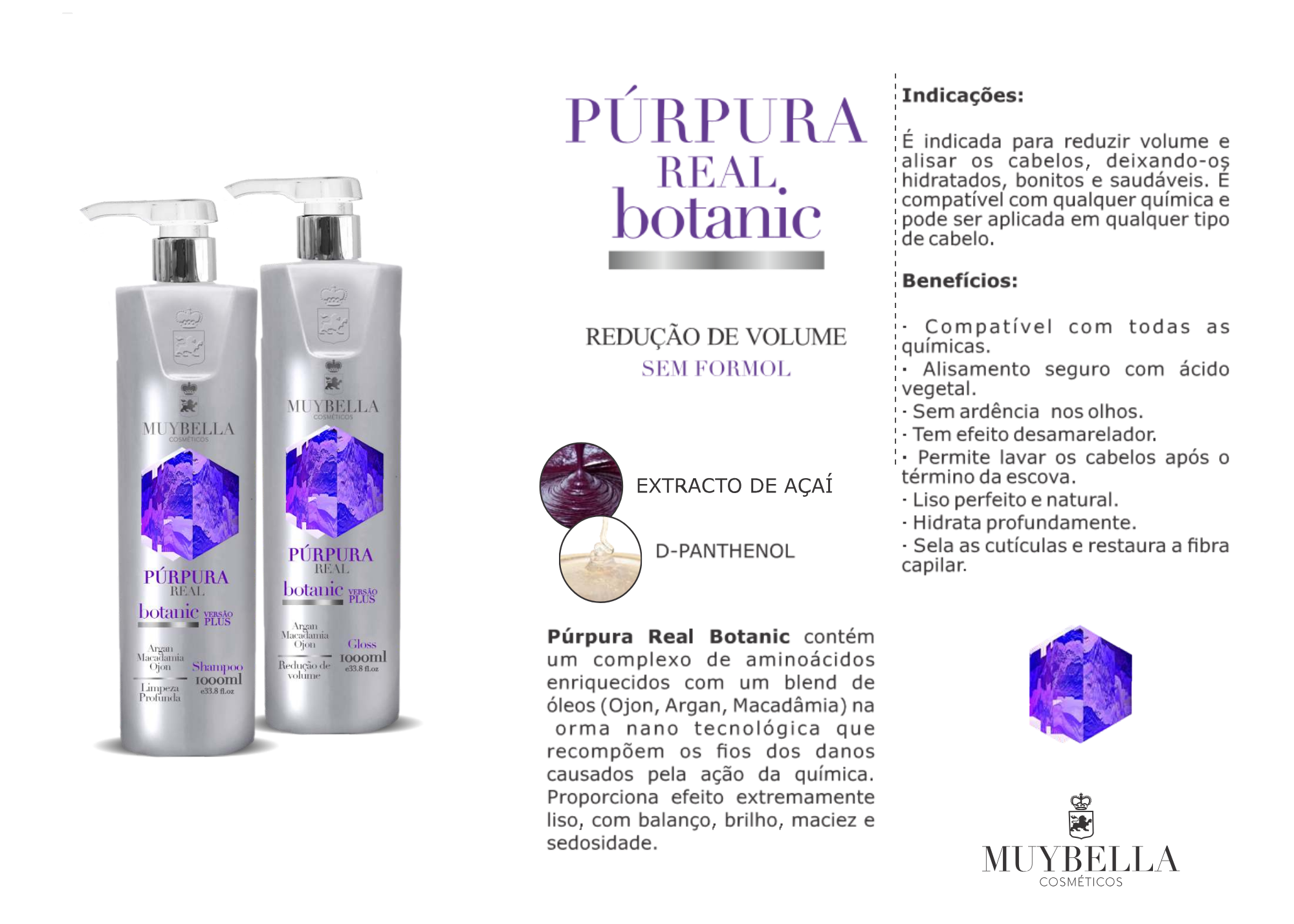 Kit Progressiva Púrpura Real Botanic Shampoo + Gloss 1000ml