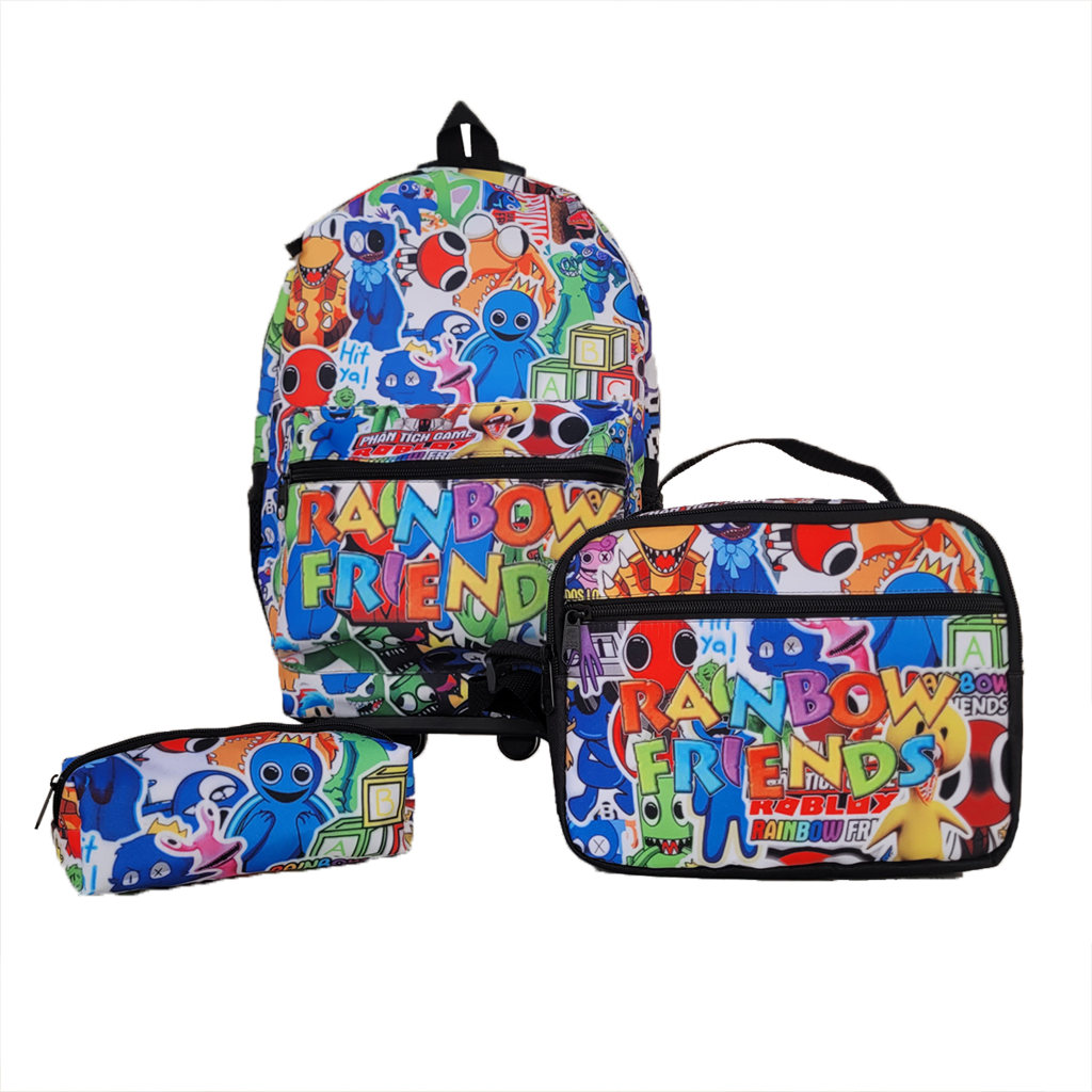 Kit Mochila Rainbow Friends Amigos Do Azul Babão Costas G F5