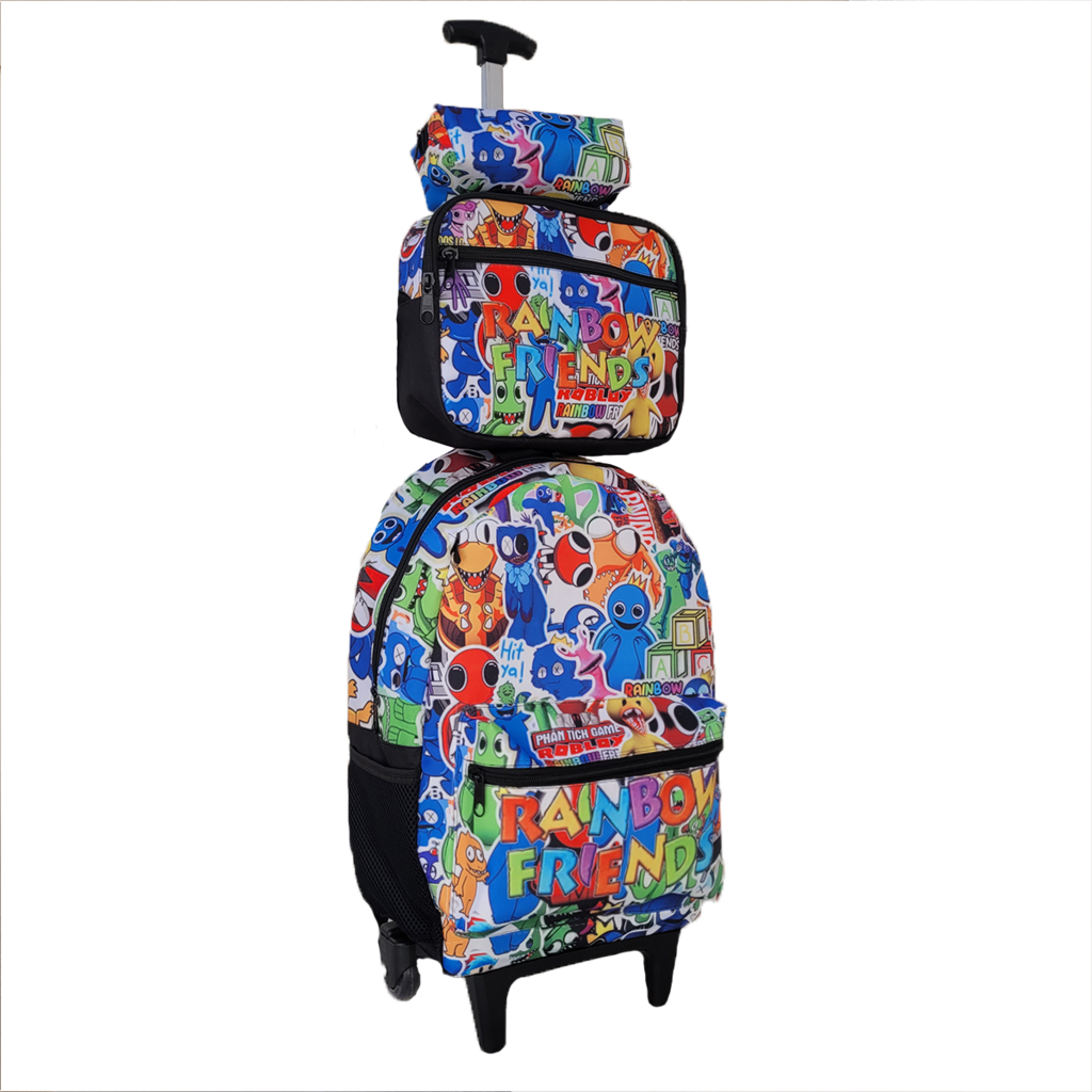 Kit Mochila Rainbow Friends Amigos Do Azul Babão Costas G F5