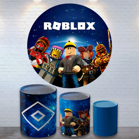 Kit Aniversário Painel Redondo + Display Roblox