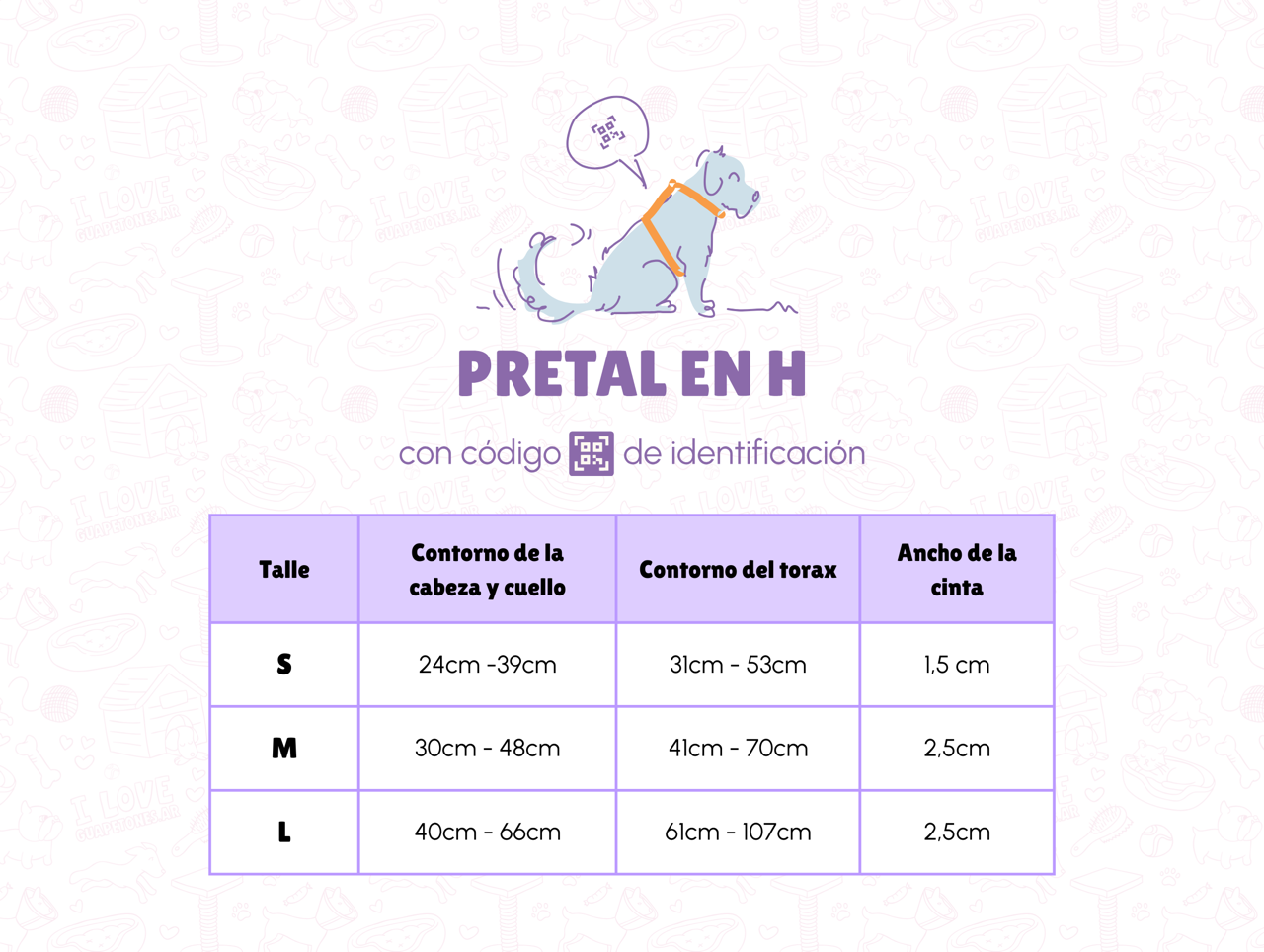 tabla de talle pretal