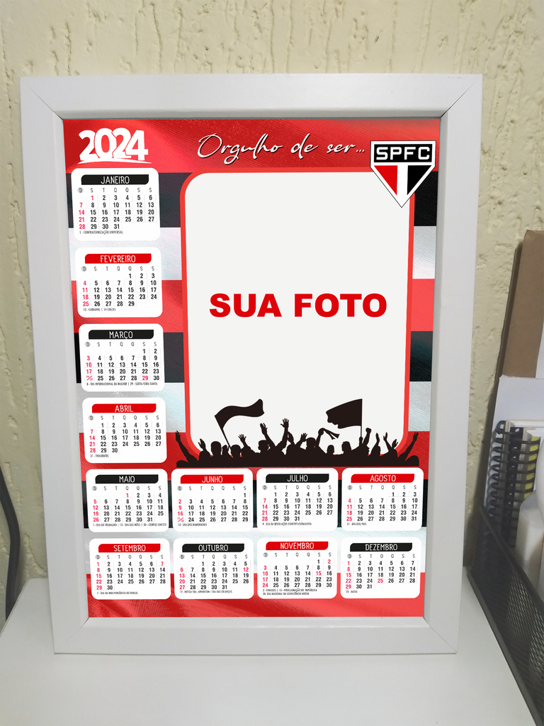 Quadro CALENDÁRIO 2024 Personalizado 21x30 cm