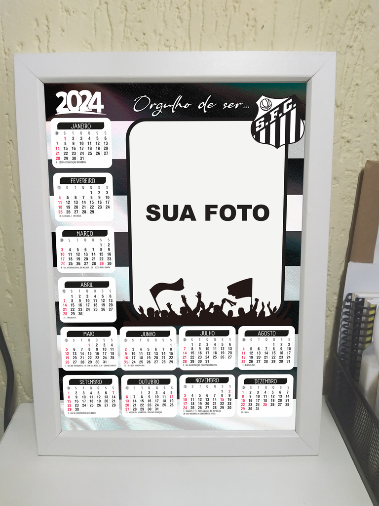 Quadro CALENDÁRIO 2024 Personalizado 21x30 cm