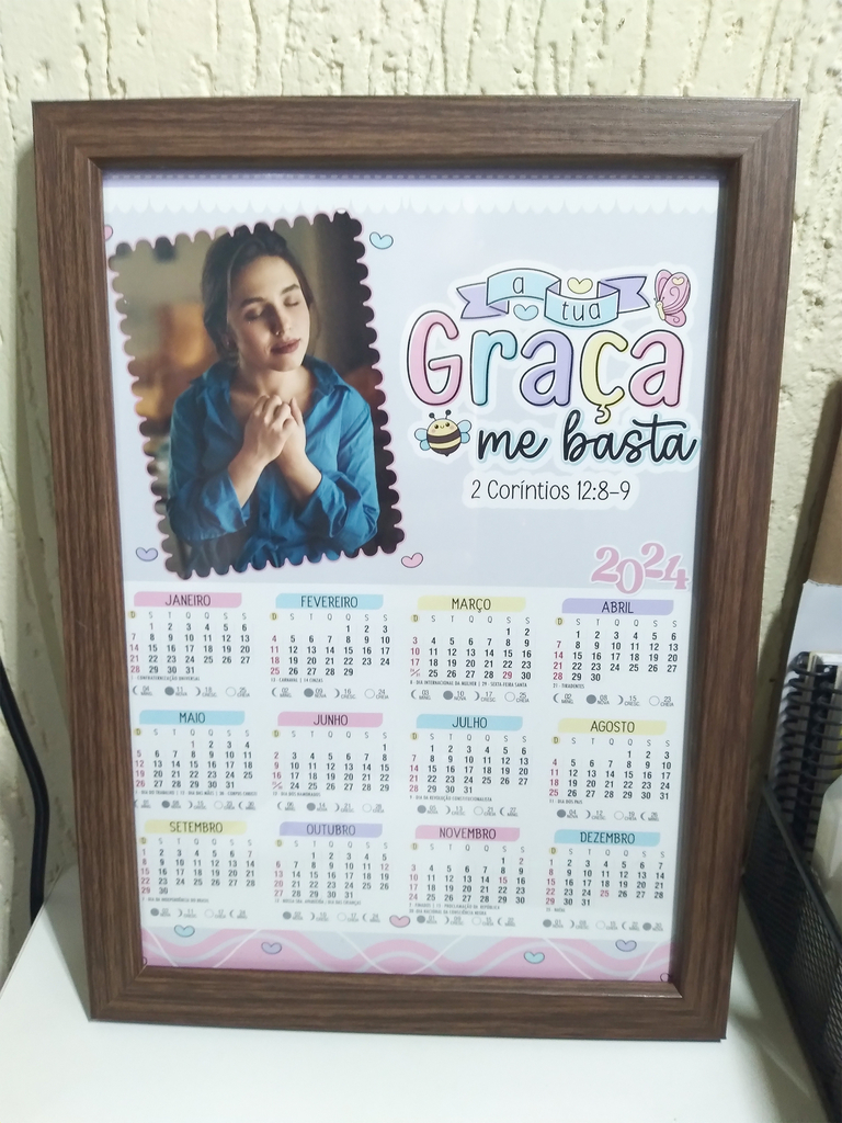 Quadro CALENDÁRIO 2024 Personalizado 21x30 cm