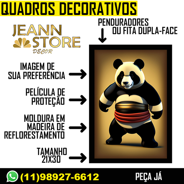 Quadro decorativo Kung Fu Panda Filme desenho em Promoção na