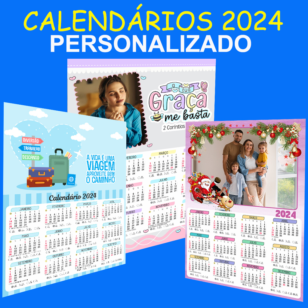 Quadro CALENDÁRIO 2024 Personalizado 21x30 cm