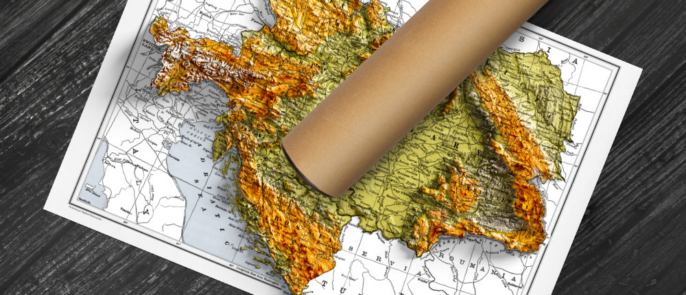 Mapa da Europa - Poster de Contorno do Vazio