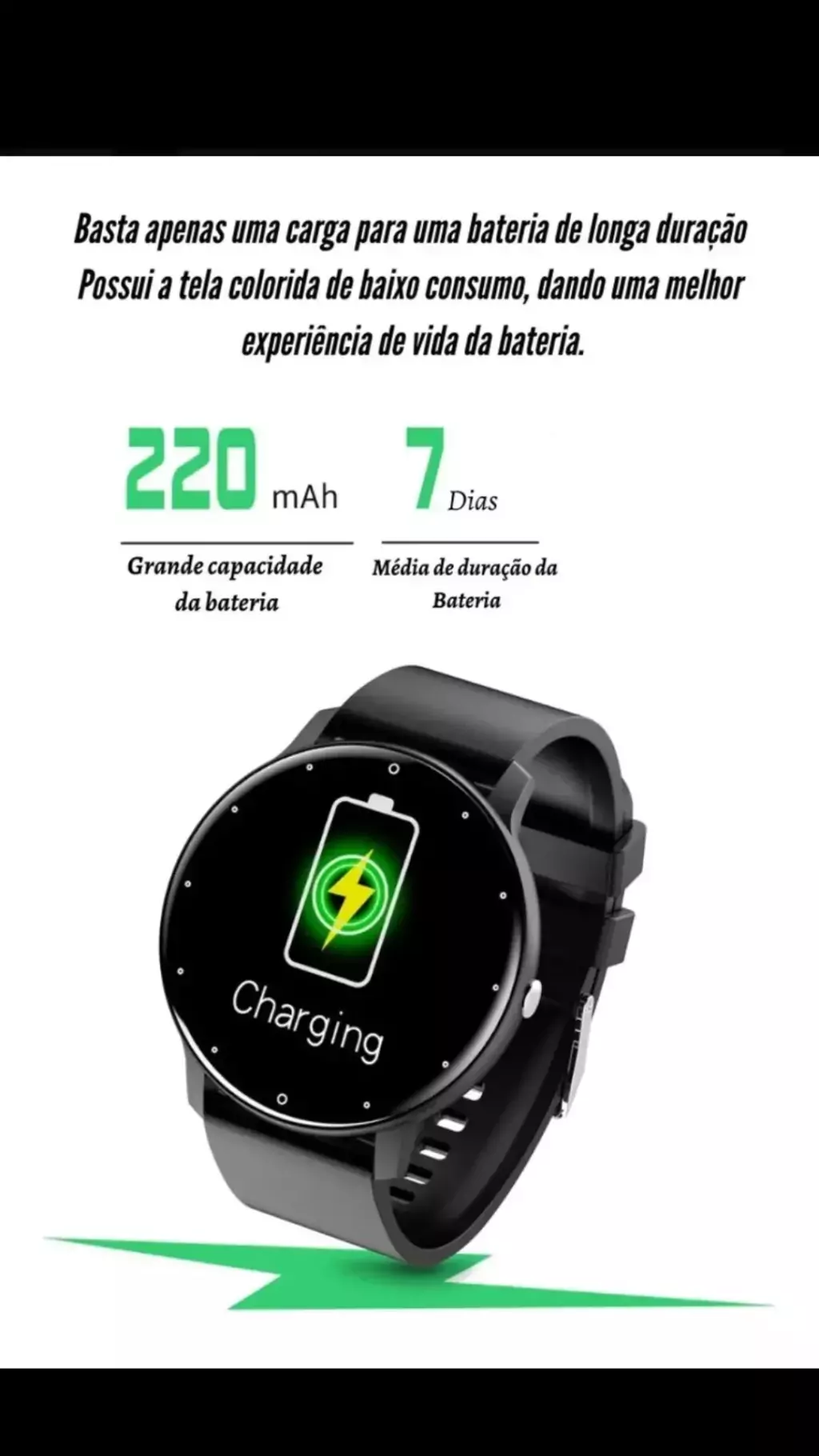 Relógio smartwatch Android e IOS a prova dagua IP67