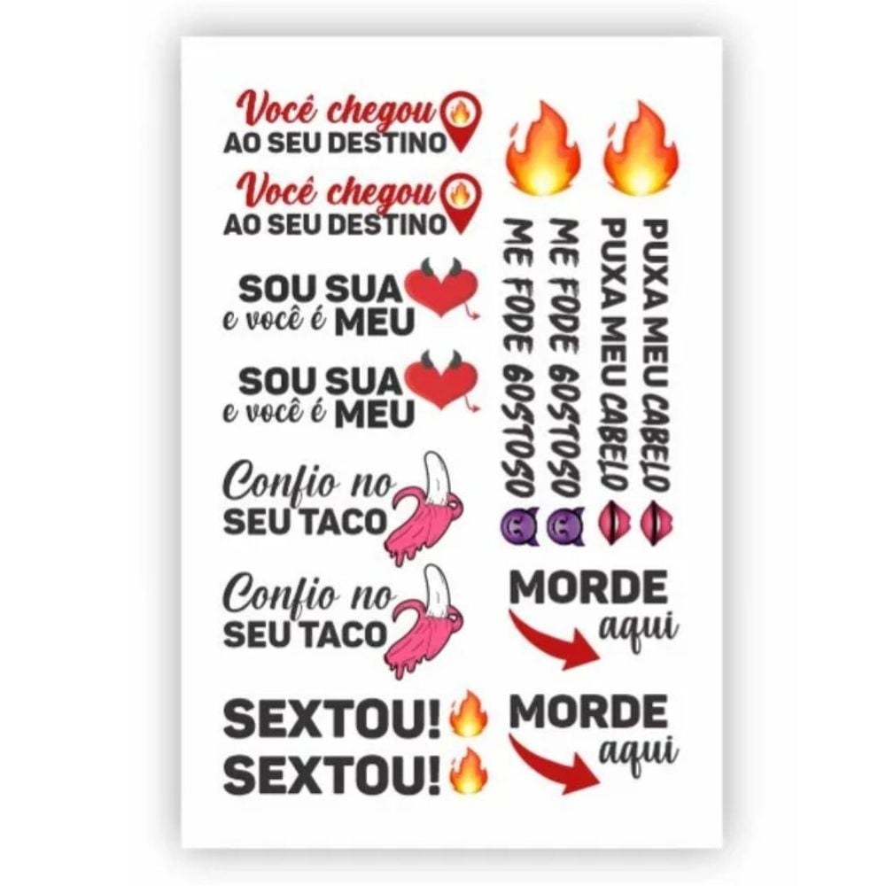 Sexy Tattoo Frases Ousadas Apaga Meu Fogo Sedux - Litoral Sex Shop