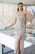 vestido Selene plata con fondo nude - comprar online