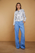 Pantalón sastrero puro lino azulino fuerte - comprar online