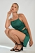 vestido Lu cut out con strass verde