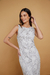 Vestido encaje plata laminado - tienda online