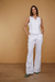 Pantalón sastrero lino puro off white - comprar online