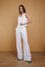 Pantalón sastrero lino puro off white