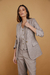 Blazer básico Rosie lino visón - Claudia Arias