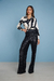 Camisa Mila seda estampa crudo y negro - comprar online