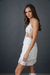 Vestido tul nude bordado y flecos - tienda online