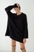 Sweter angora XL negro escote redondo
