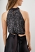 Top Naomi pailletes negro combinado - comprar online