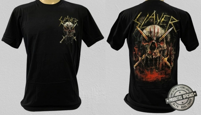 Camiseta Oficial Slayer Undisputed Attitude - Estampado De Calavera, Negra, 100% Algodón, Unisex