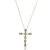 Colar Crucifixo Todo Cravejado Em Zircônia Com Pedra Verde E Cristal Folheado A Ouro 18k