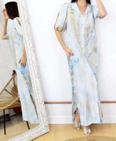 Chemise Tie Dye Azul na internet