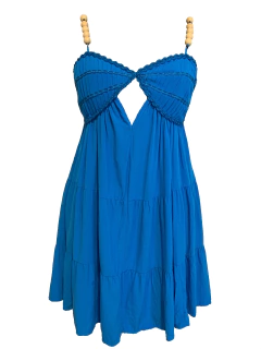 Vestido Alcinha Artesanal Azul - comprar online