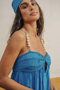 Vestido Alcinha Artesanal Azul