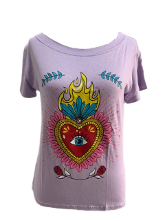 Camiseta Coração Lilás