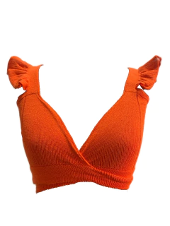 Top Tricot Transpassado Laranja