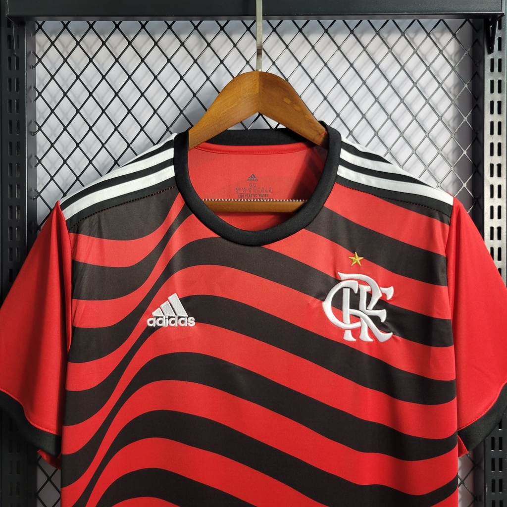 Camisa Flamengo Pré Jogo - Torcedor Adidas Masculina - Preto+