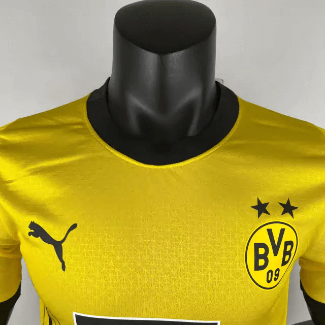 Camisa Borussia Dortmund I 2023 Jogador Masculina - Amarela e Preta