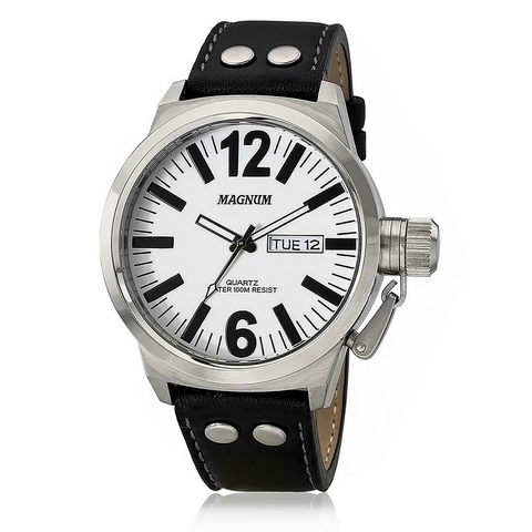 Relógio Magnum Military Analógico Masculino Pulseira de Couro