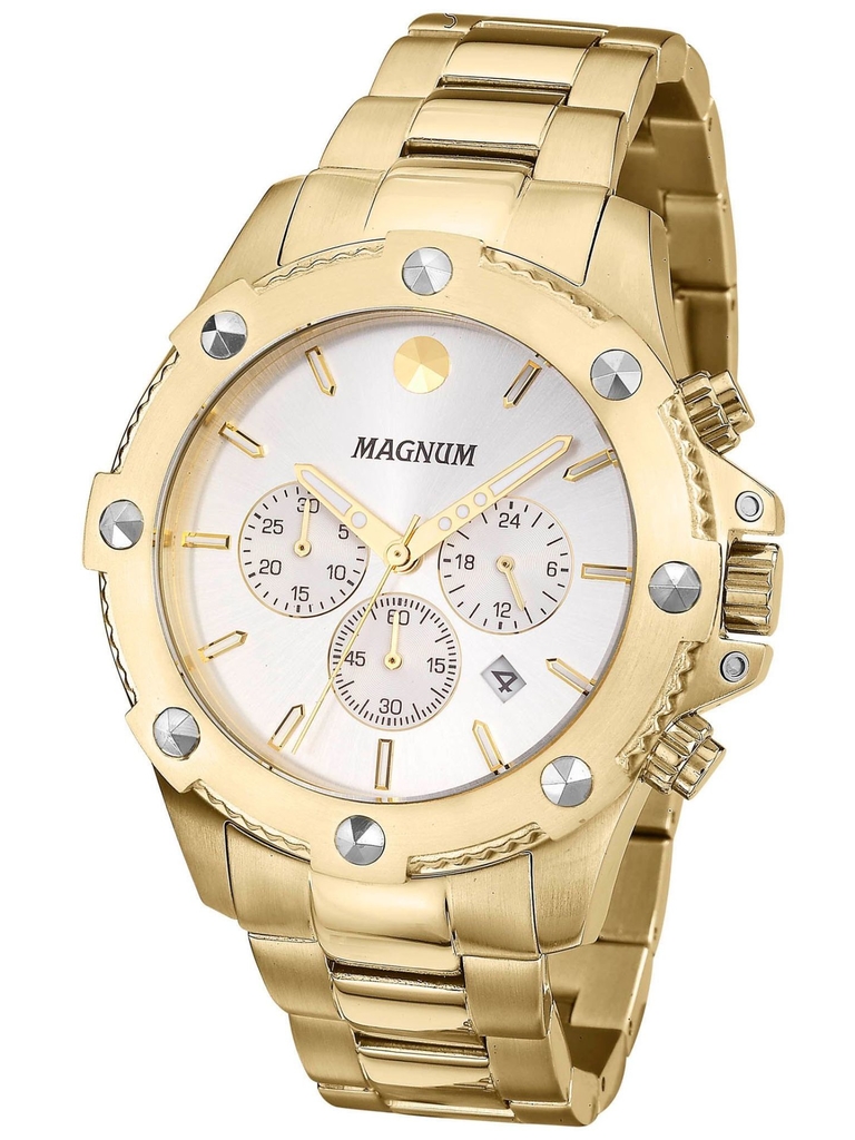 Relógio Masculino Magnum Dourado Cronógrafo - MSTIME RELÓGIOS