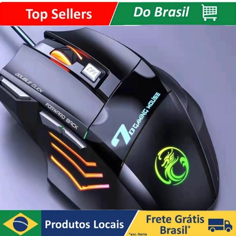 CORHAD 1 Unidade Mouse Com Fio Usb Para Jogos Com Efeitos De Luz Legais  Mouse De Computador Com Fio Rato De Arame Mouse Com Fio Para Computador  Mouse