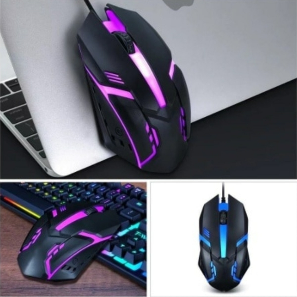 CORHAD 1 Unidade Mouse Com Fio Usb Para Jogos Com Efeitos De Luz Legais  Mouse De Computador Com Fio Rato De Arame Mouse Com Fio Para Computador  Mouse