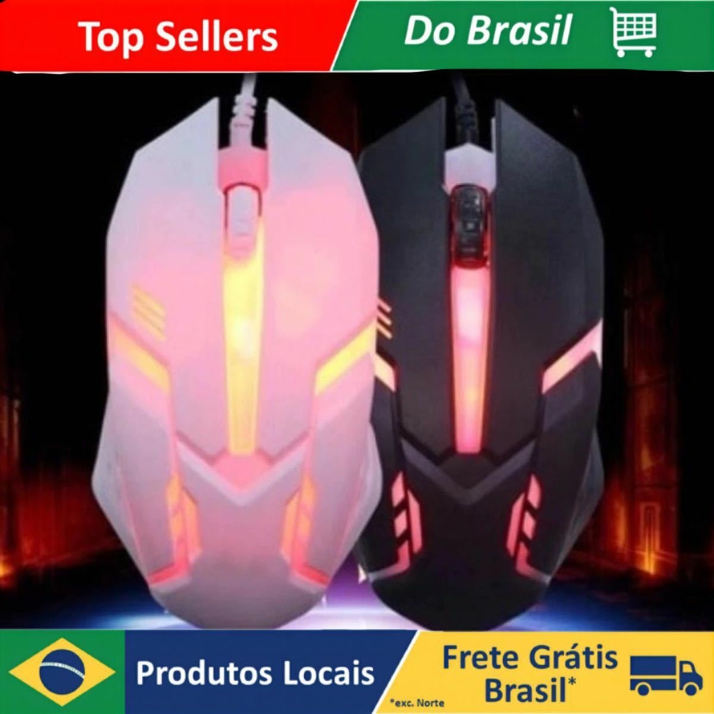 CORHAD 1 Unidade Mouse Com Fio Usb Para Jogos Com Efeitos De Luz Legais  Mouse De Computador Com Fio Rato De Arame Mouse Com Fio Para Computador  Mouse